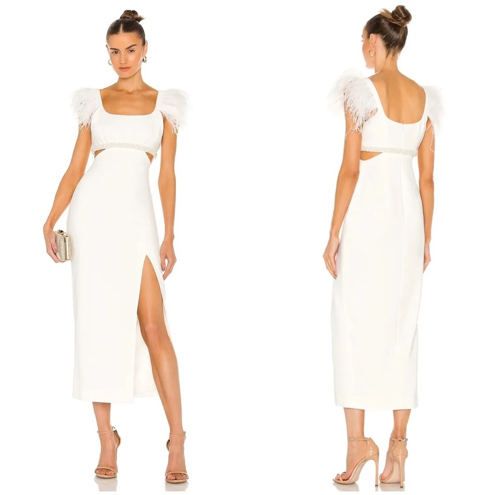 Likely Taliah Feather Cut Out Dress